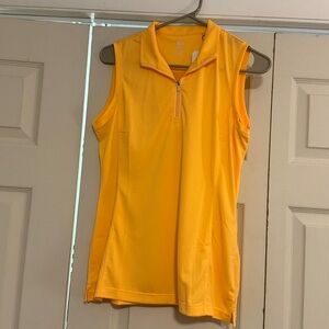 Peach Sleeveless Zip-Up Top